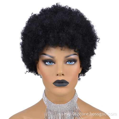 Dropshipping Wig vendors cheap short afro kinky curly pixie cut Raw Indian virgin human hair wigs for black women